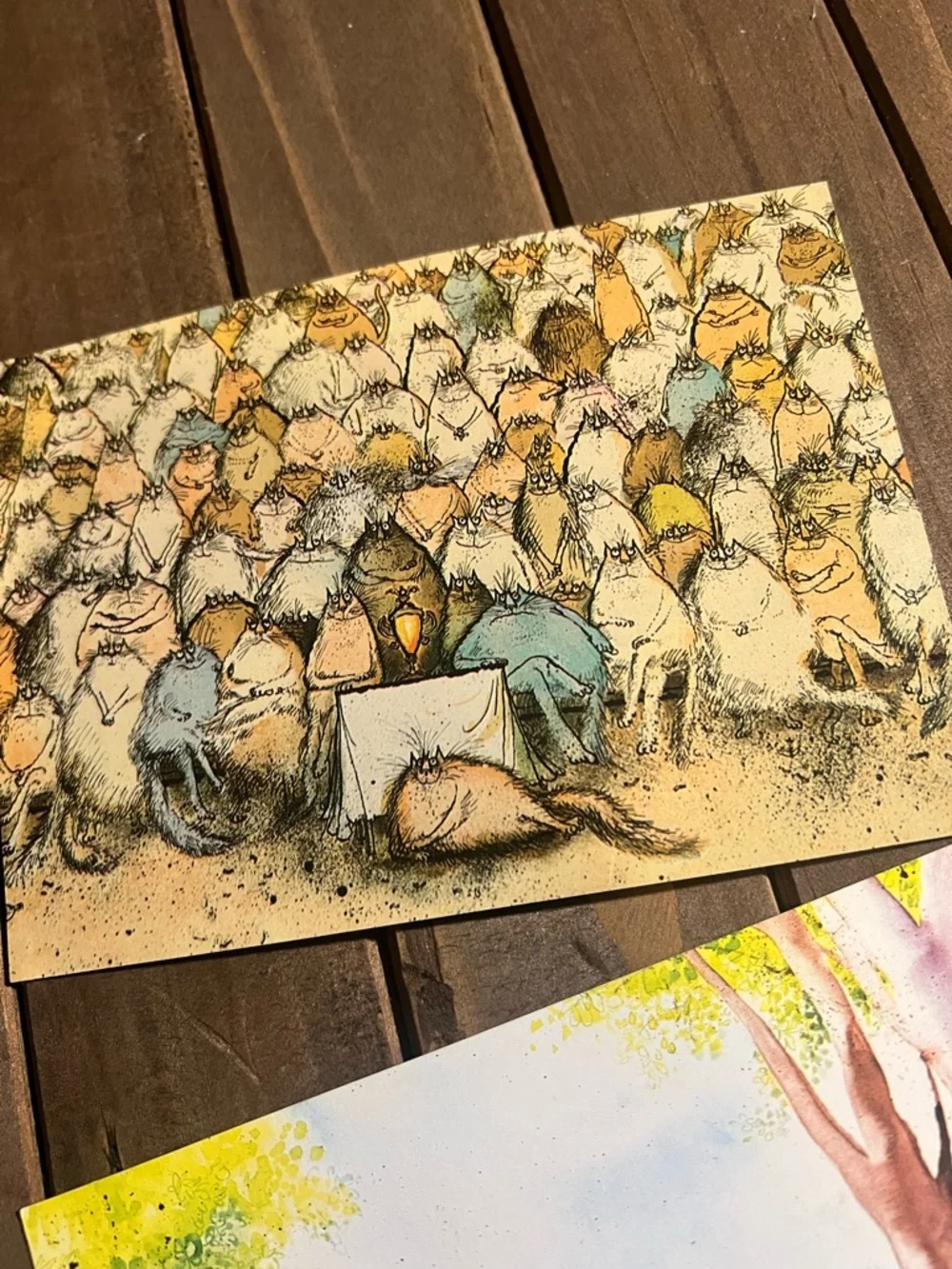 Lot 4 Vintage Ronald Searle Art Postcards By Camden Graphics 1980s Unused